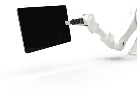 Transparent Robotic Arm Grasping Digital Tablet Display - Download Free Stock Videos Pikwizard.com