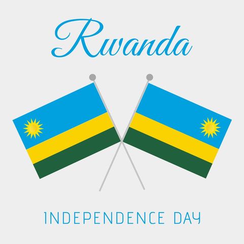 Rwanda Independence Day Flags Celebratory Illustration - Download Free Stock Templates Pikwizard.com