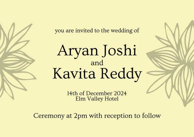 Elegant Floral Wedding Invitation with Details - Download Free Stock Videos Pikwizard.com