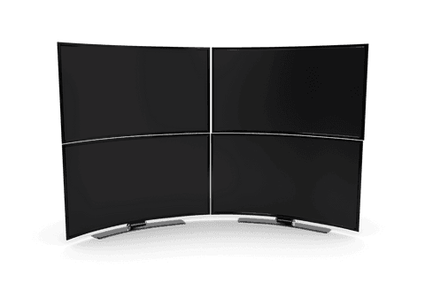 transparent multiple curved tv monitors on black background - Download Free Stock Videos Pikwizard.com