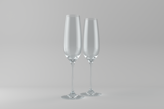 Two Transparent Champagne Glasses on Transparent Background for Celebrations - Download Free Stock Videos Pikwizard.com