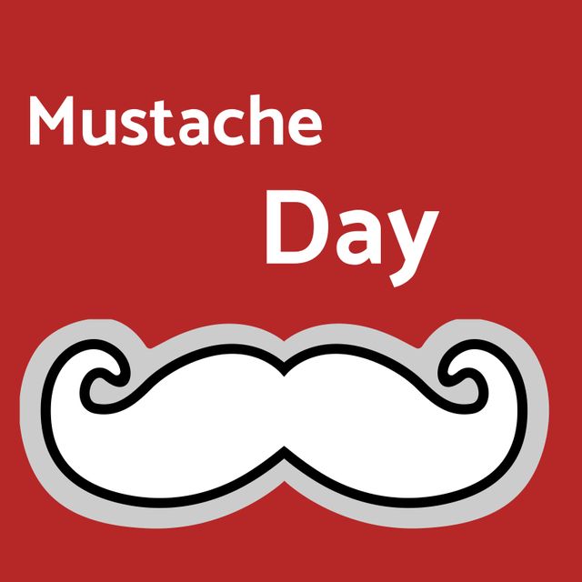 Celebrating Mustache Day with Bold Graphic Design on Red Background - Download Free Stock Templates Pikwizard.com