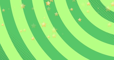 Vibrant Green Stripes with Floating Stars Design