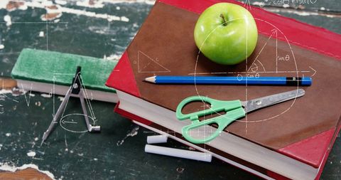 Creative School Supplies with Mathematical Formulas Illustrated - Download Free Stock Images Pikwizard.com