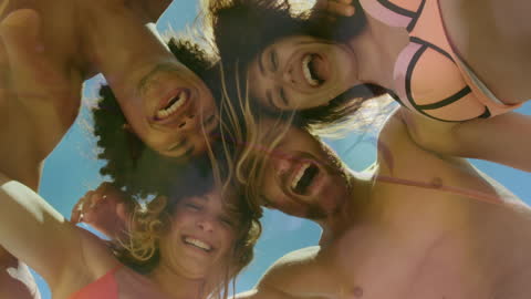 Group of Friends Having Fun at Summer Beach