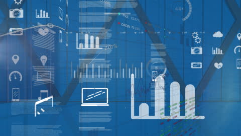 Digital Financial Data Visualization with Futuristic Interface