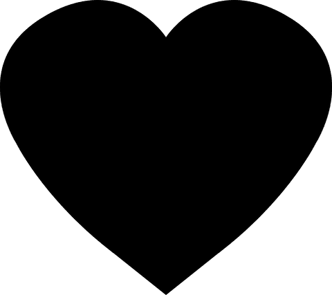 Black Heart Illustration on Transparent Background