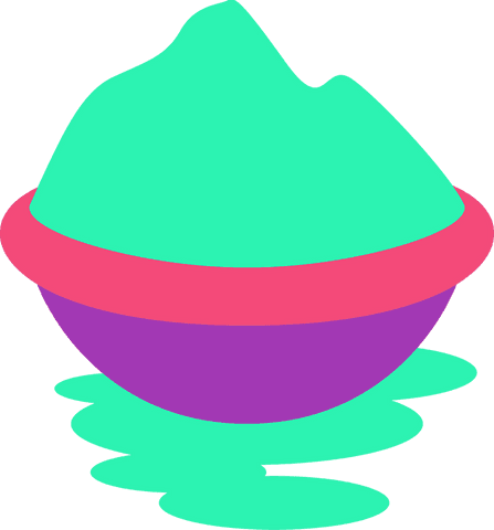 Minimalist fruit bowl with vibrant tricolor design, transparent