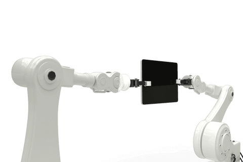 robotic arms holding tablet on transparent background for tech innovations - Download Free Stock Videos Pikwizard.com