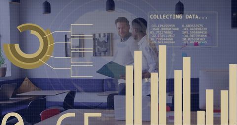 Diverse Team Collaborating with Digital Data Processing Visuals - Download Free Stock Images Pikwizard.com