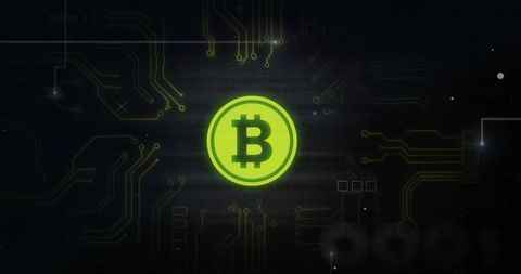 Digital Cryptocurrency Bitcoin with Circuit Board Background - Download Free Stock Images Pikwizard.com