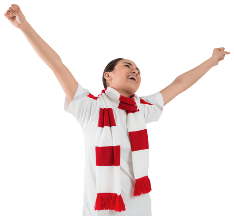 transparent excited fan cheering in sports scarf - Download Free Stock Videos Pikwizard.com