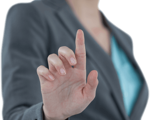 Transparent Touch Gesture by Businesswoman in Suit - Download Free Stock Videos Pikwizard.com