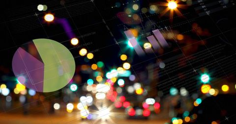 Urban Data Analytics Visualization with Blurred City Lights - Download Free Stock Images Pikwizard.com