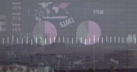 Dynamic Business Data Graphics with Urban City Background