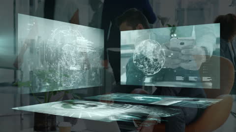 Holographic Data Displays with Multinational Professionals in Office