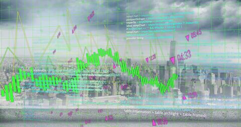 Digital Interface Displaying Data over Urban Skyline - Download Free Stock Images Pikwizard.com