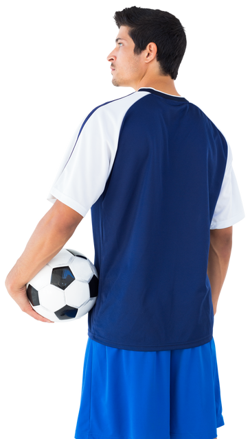 Rear View of Player Holding Soccer Ball on Transparent Background - Download Free Stock Videos Pikwizard.com