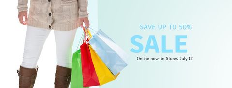 Exciting retail sale with colorful shopping bags