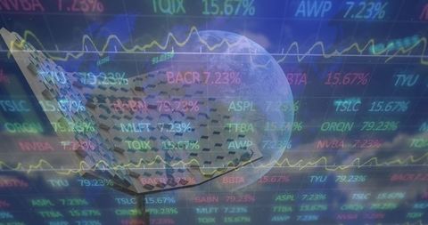 Digital Stock Market Data Over Globe and Technology