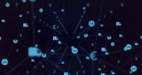 Digital Data Network with Global Connectivity Icons - Download Free Stock Images Pikwizard.com