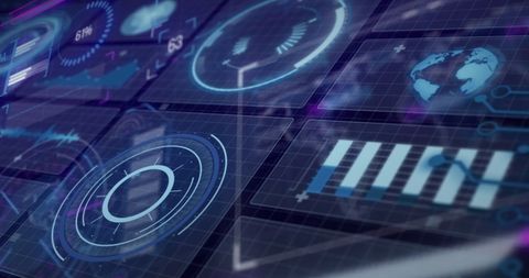 Digital Interface with Data Process Visualization in Futuristic Design - Download Free Stock Images Pikwizard.com
