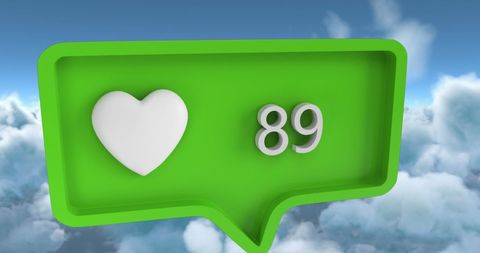 Heart Icon Social Media Bubble Floating in Sky