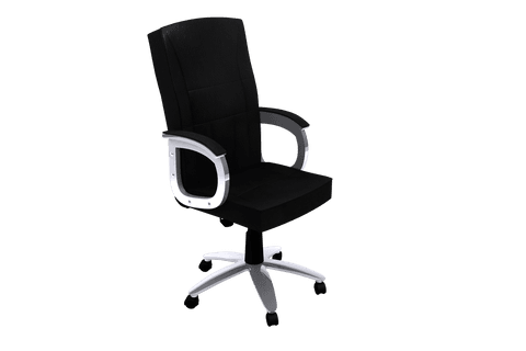 Sleek Black Office Chair on Transparent Background