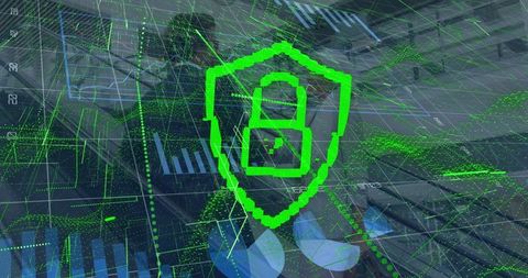 Digital Security Concept with Diverse Business People