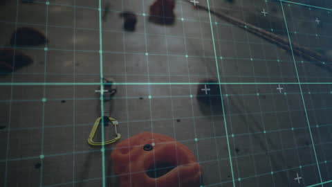 Digital Interface Overlapping Indoor Climbing Holds