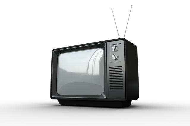 Vintage Black Television With Antenna on Transparent Background, Isolated - Download Free Stock Videos Pikwizard.com