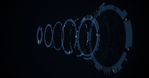 Futuristic Digital Circles on Black Technology Background - Download Free Stock Images Pikwizard.com