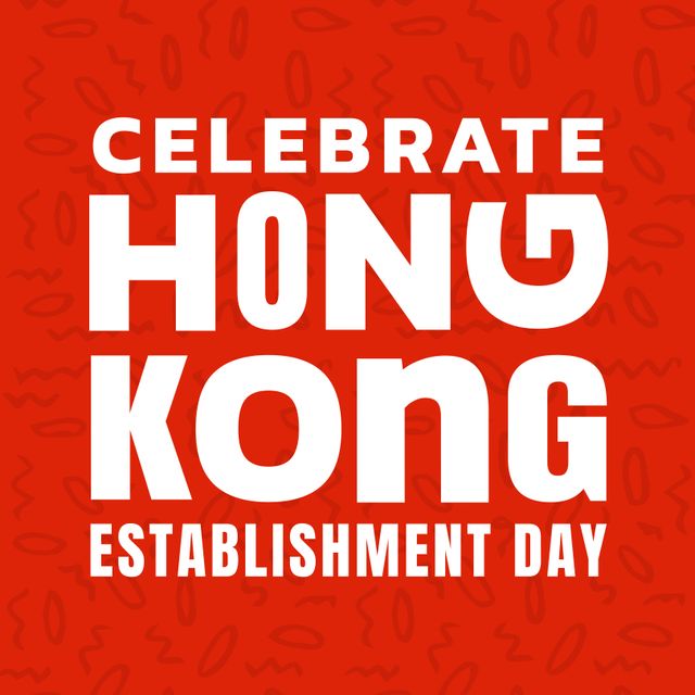 Celebrate Hong Kong Establishment Day Graphic on Orange Background - Download Free Stock Templates Pikwizard.com