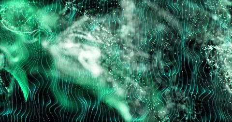 Abstract Green Wave Patterns and Particle Effect - Download Free Stock Images Pikwizard.com