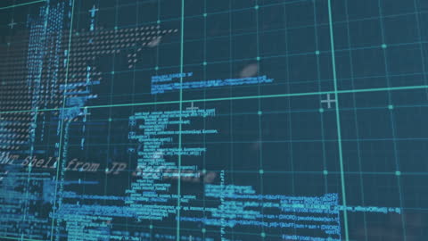 Abstract Digital Code and World Map Overlay