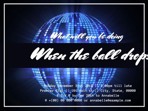 new year's eve party promotion with glittering disco ball design - Download Free Stock Templates Pikwizard.com