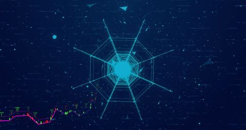 Futuristic Network Connections on Blue Matrix Background - Download Free Stock Images Pikwizard.com