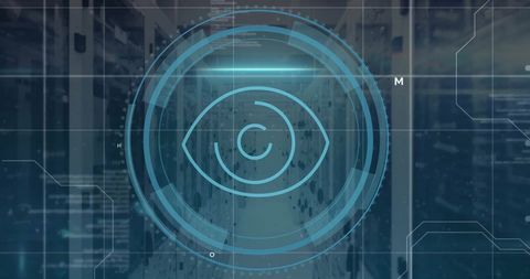 Digital Eye Monitoring Over Computer Servers - Download Free Stock Images Pikwizard.com