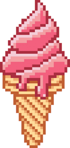 pixel art ice cream cone on transparent background - Download Free Stock Videos Pikwizard.com