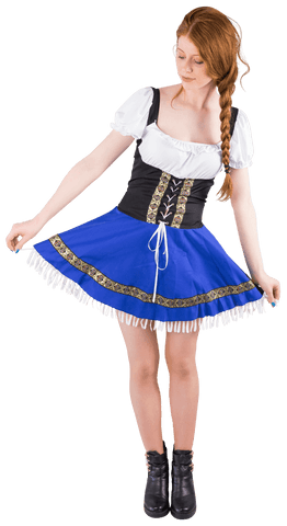 Caucasian Woman Wearing Traditional Dress on Transparent Background