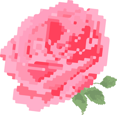pixel art rose on transparent background with pink petals - Download Free Stock Videos Pikwizard.com