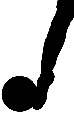 Silhouette of Football Kick on Transparent Background