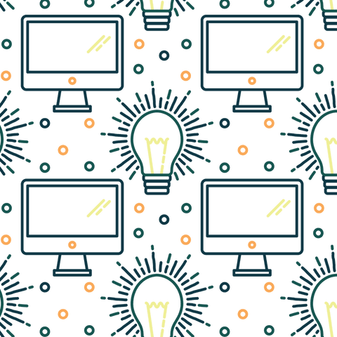 Transparent Vector Pattern with Lightbulbs and Computer Screens - Download Free Stock Videos Pikwizard.com