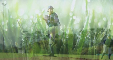 Youth Baseball Player Pitching on Sunlit Field