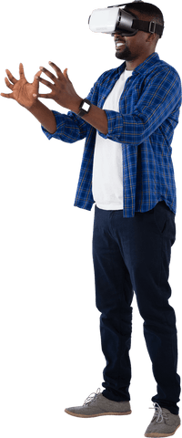 Transparent Man Gesturing in Virtual Reality with Headset - Download Free Stock Videos Pikwizard.com