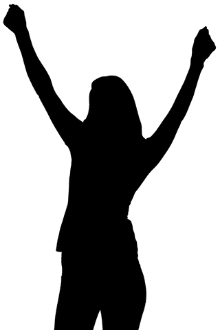 Silhouette of Triumphant Sportswoman with Arms Raised on Transparent Background - Download Free Stock Videos Pikwizard.com