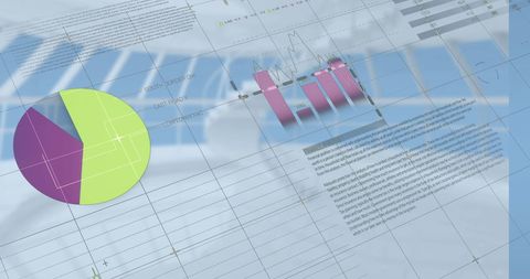 Abstract Viewed Financial Statistics on Blue Digital Background - Download Free Stock Images Pikwizard.com