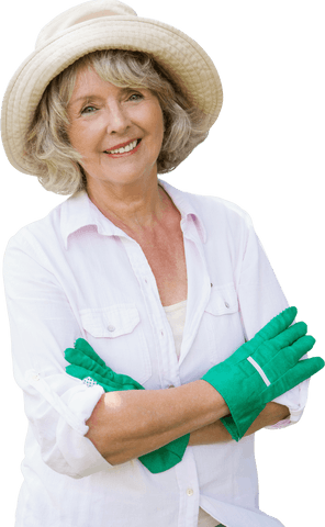 smiling mature woman with hat and gloves transparent background - Download Free Stock Videos Pikwizard.com