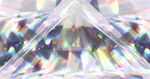 Abstract prismatic light through diamond surfaces