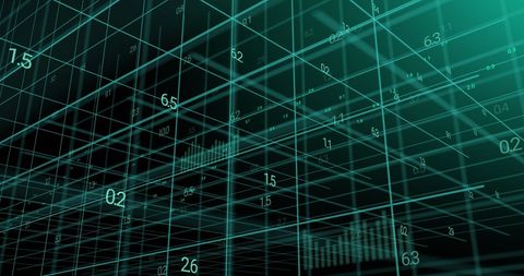 3D Grid with Data Visualizations Representing Global Communication - Download Free Stock Images Pikwizard.com